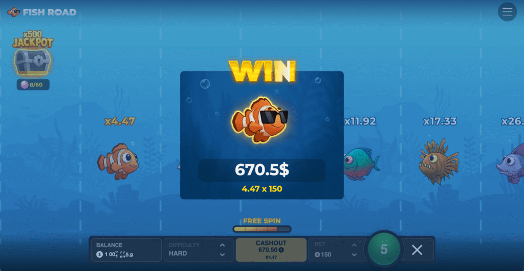 Fish Road Free Spin Bonus